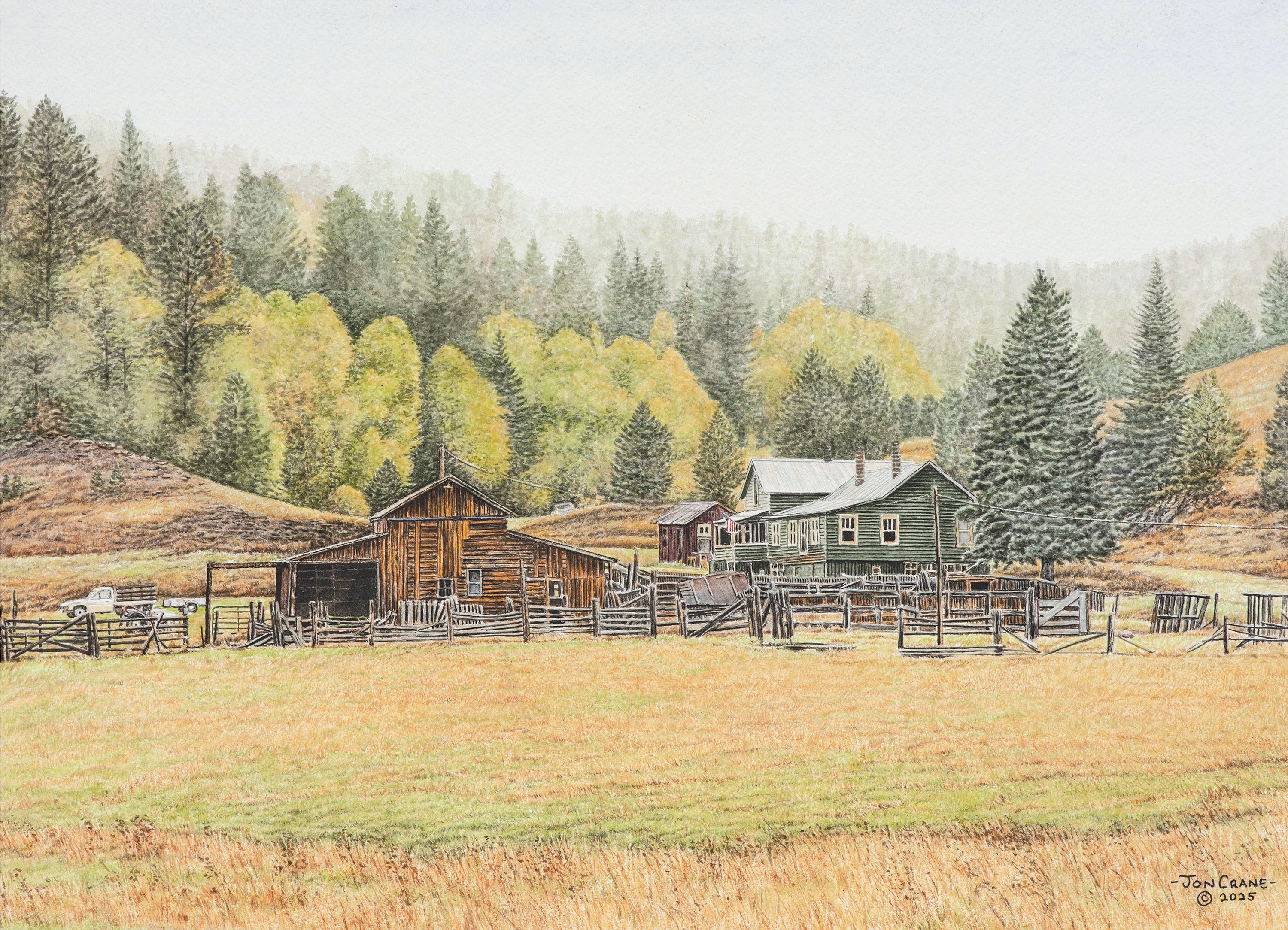 20 MILE STAGE STOP by Jon Crane -- Fine Art Watercolors