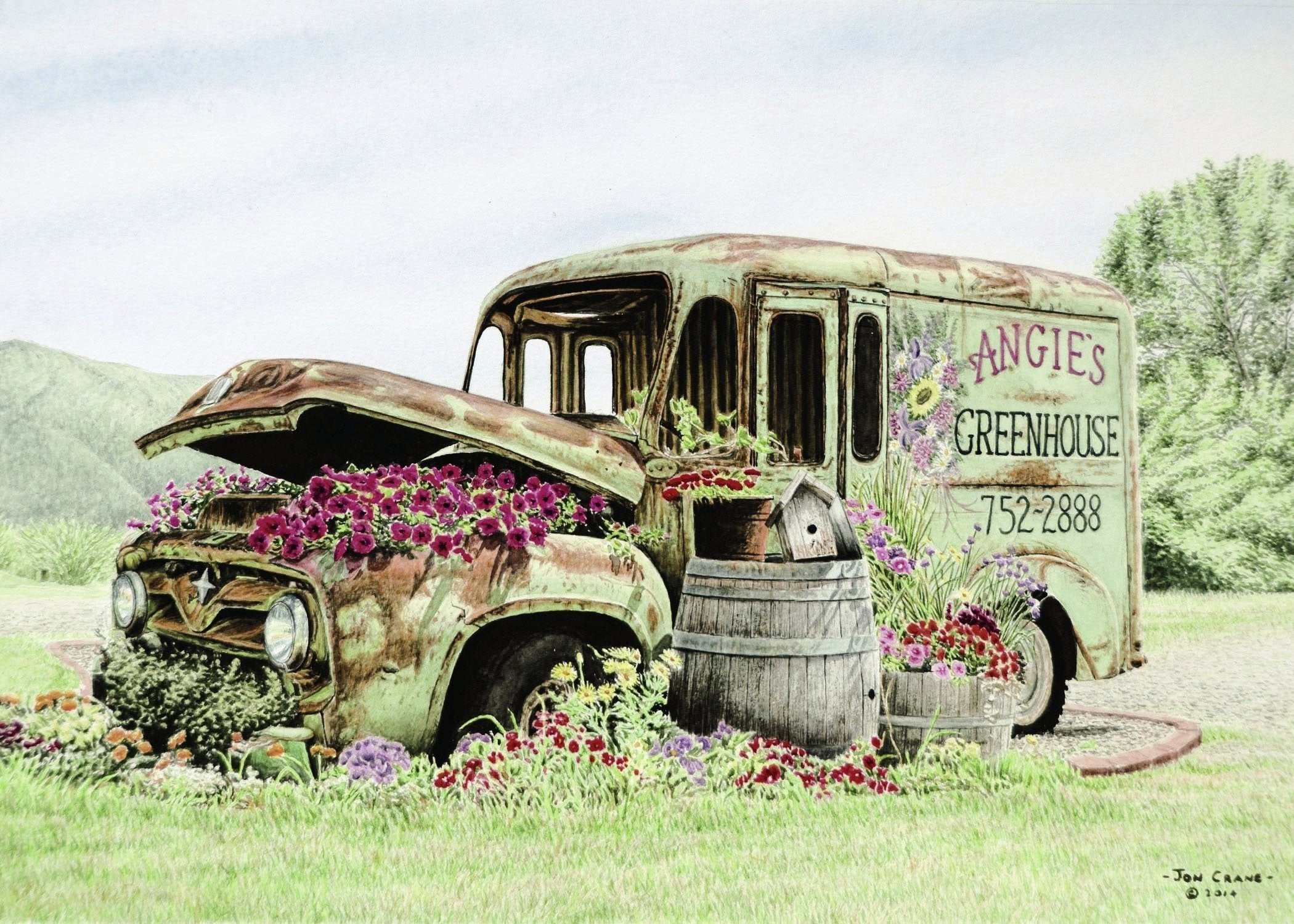 ANGIE'S GREENHOUSE by Jon Crane -- Fine Art Watercolors