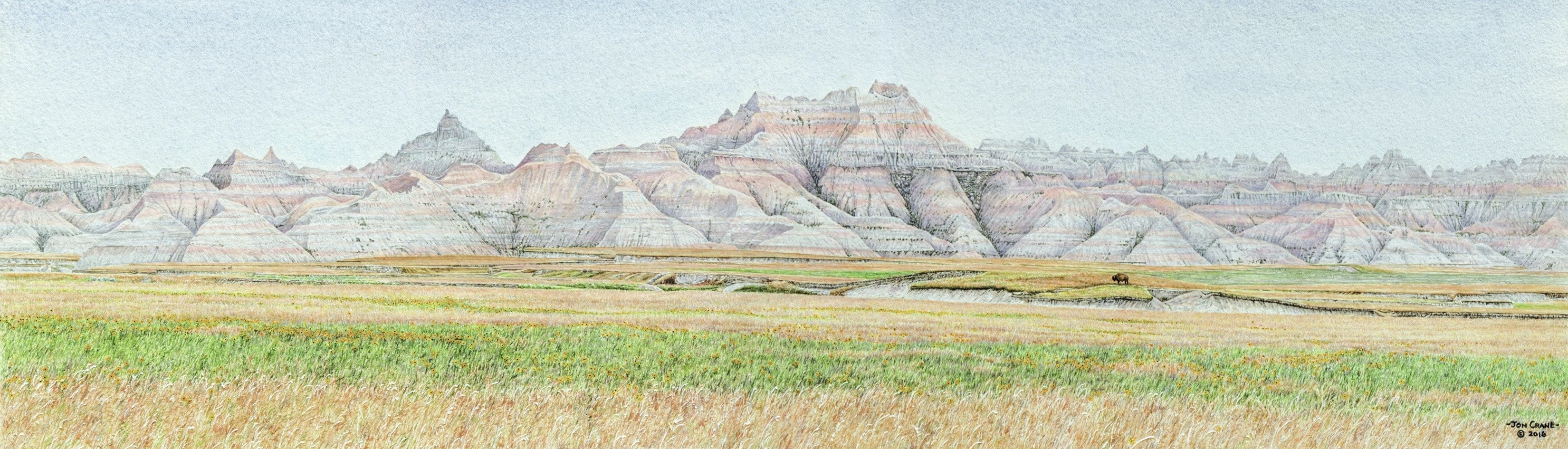 FOREVER WILD - BADLANDS by Jon Crane -- Fine Art Watercolor