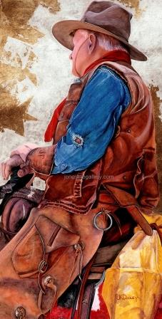 TALL IN A SADDLE by JK Dooley---Cowboy Art/Watercolor/Original