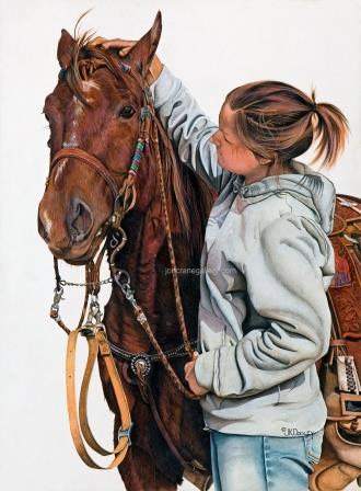 WILD HEART, LOVING SOUL  by JK Dooley---Cowboy Art/Watercolor/Original